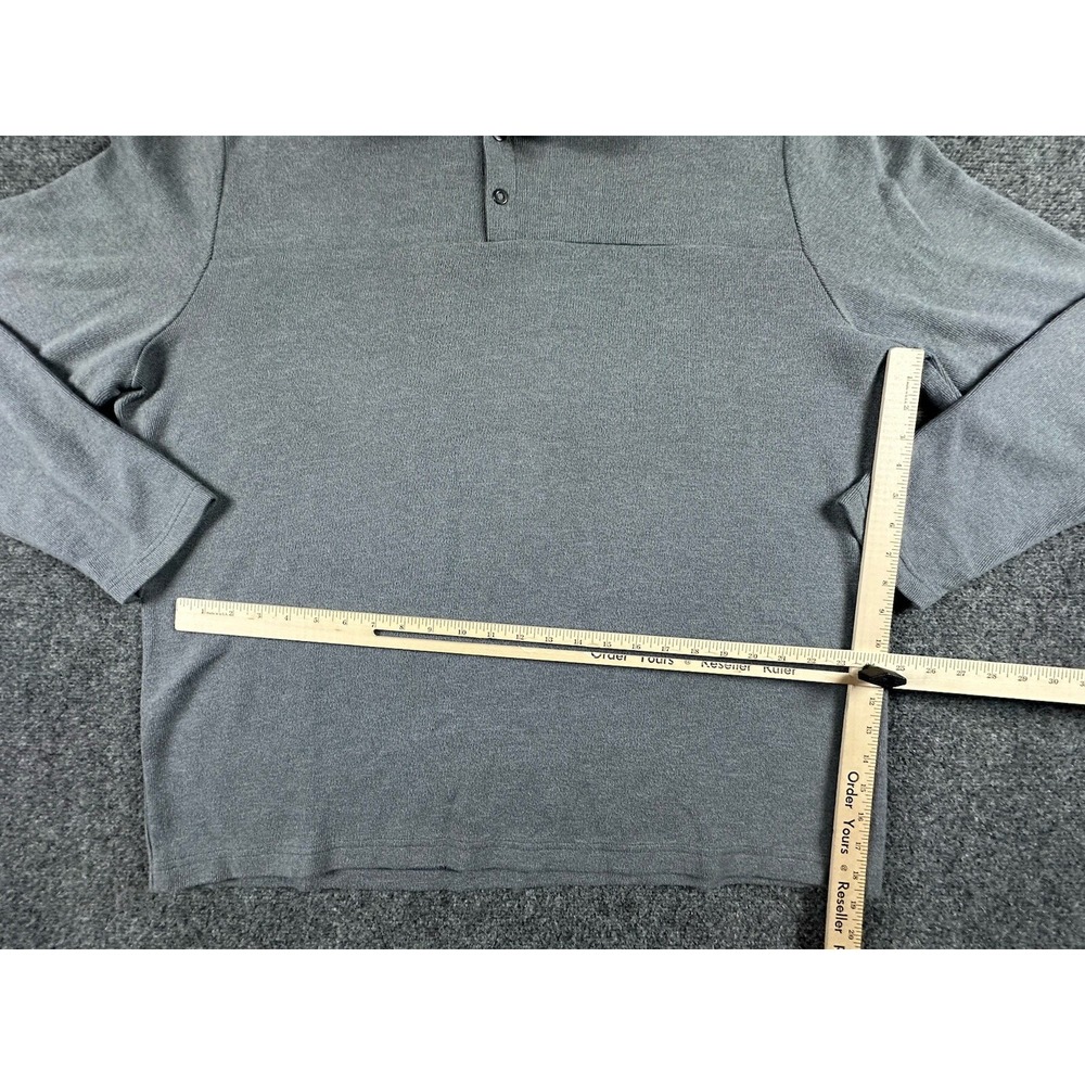 Johnnie O Men's 1/4 Snap Knit Pullover Sweater Size 2XL Gray L/S Ribbed Mock - Picture 4 of 8